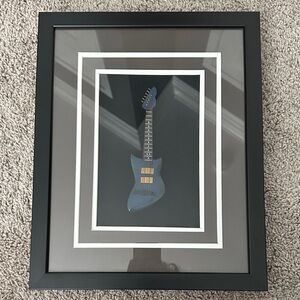 Framed Blue Electric Guitar Art